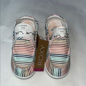 Roxy Kids Striped Slip-On Slippers - Pink, Blue, Brown